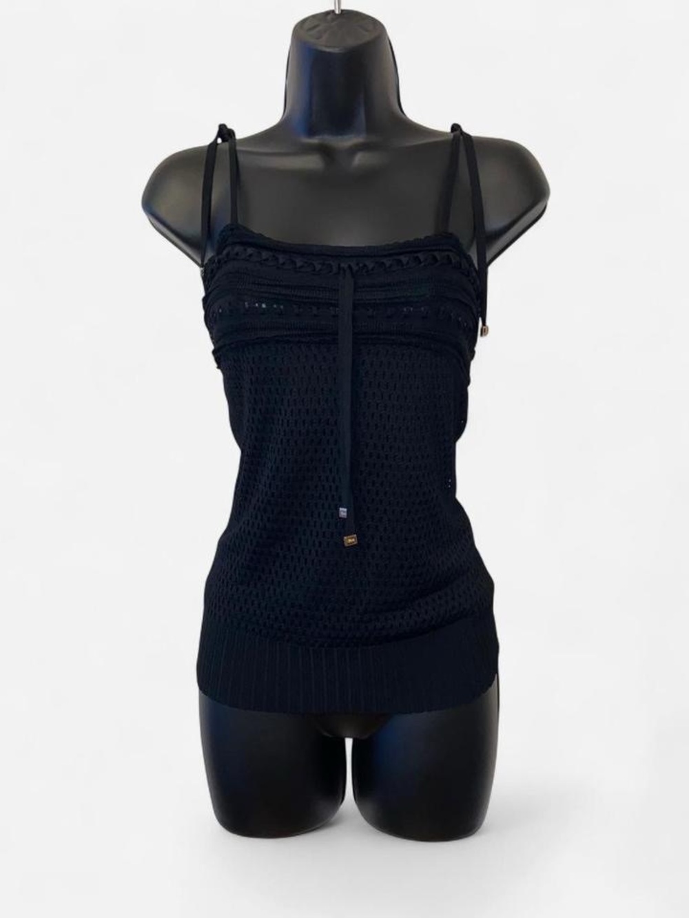 Gucci Vintage Black Mesh Knit Camisole